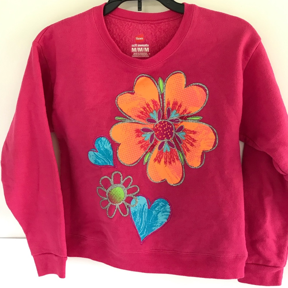 🔥$5🔥Hanes pink girls sweatshirts size M(7-8)